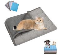 Kittra Cooling Mat for Cats, 2025 Upgrade Pet Cooling Mat for Cats Dogs, Washable Portable Coolings Pad, Pet Sleeping Mat for Home, 3 Layer System Instant Cool Non Slip Pad (Gray,XS(15.7 * 11.8in))