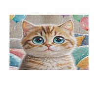 Kitty 300-piece Jigsaw Puzzle Bundle Cute Pet Animals Family Puzzle Lovers Brain Training Mindful Activity Spring Gift Durable Cardboard 300 PCS