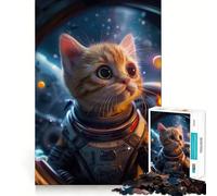 Kitty Astronaut Explorer 1000 Piece Jigsaw Puzzle for Teenagers Mindful Game Snug Cut Happy Challenge (38x52cm)