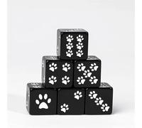 Kitty beans 6D6 Dice Set - Dual-Tone Cat Paw Print 6d6 for Whimsical Tabletop Quests (Black)