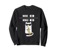 Kitty Bebop - Cool Jazz Cat with Shades Playing Trumpet Sweatshirt