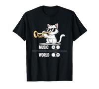 Kitty Bebop - Cool Jazz Cat with Shades Playing Trumpet T-Shirt