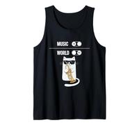 Kitty Bebop - Cool Jazz Cat with Shades Playing Trumpet Tank Top