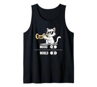 Kitty Bebop - Cool Jazz Cat with Shades Playing Trumpet Tank Top