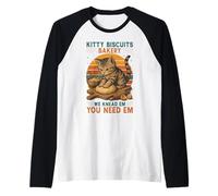 Kitty Biscuits Bakery Funny Cat Baking Gifts for Daughter Raglan Baseball Tee
