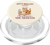 Kitty Biscuits Bakery Humor for Cat Lovers Funny Cat Mom PopSockets PopGrip for MagSafe