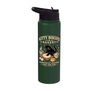 Kitty Biscuits Bakery Purrfectly Kneaded Cat Parent Humor Stainless Steel Insulated Water Bottle