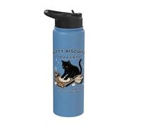 Kitty Biscuits Bakery Purrfectly Kneaded Cat Parent Humor Stainless Steel Insulated Water Bottle
