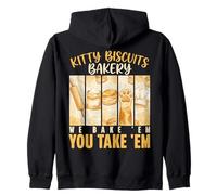 Kitty Biscuits Bakery We Bake Em You Take Em Cat Kneading Zip Hoodie