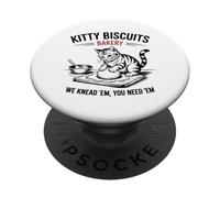 Kitty Biscuits Bakery We Knead Em Cat Lovers Design PopSockets Adhesive PopGrip