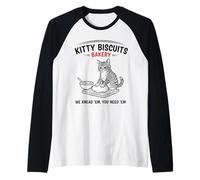 Kitty Biscuits Bakery We Knead Em Cat Lovers Design Raglan Baseball Tee