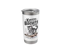 Kitty Biscuits Bakery We Knead Em You Need Em Funny Cat Stainless Steel Insulated Tumbler