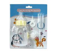 Kitty Bottle - Biberón for 120 ml pets with silicone nipple and transparent. This kitten milk bottle is not easy to deform and can support falls and impacts. It consists of h