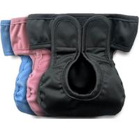 Kitty Bum Bums Reusable Cat Diapers and Stud Pants to Prevent Pee Marking - with Adjustable Tabs to Fit (Pack of 3) (Large)