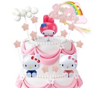 Kitty Cake Topper, Kitty Cake Decorations, KT Birthday Decorations, Birthday Party Supplies, Children'S Party Decorate Gifts