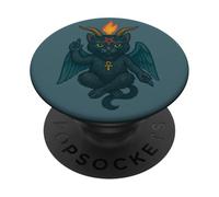 Kitty Cat Baphomet Occult Humor Cute Dark Magic Design PopSockets Adhesive PopGrip