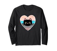 Kitty Cat Face Lovers For Women with a Vintage Heart Long Sleeve T-Shirt