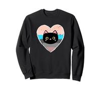 Kitty Cat Face Lovers For Women with a Vintage Heart Sweatshirt