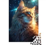 Kitty Cat in Space Galaxy 1000 Piece Puzzle for Cozy Nights, 70x50cm/1000pcs