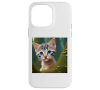 Kitty Cat Kitten Blue Eyes Fairy Tail in Green Wonderland Case for iPhone 14 Pro Max