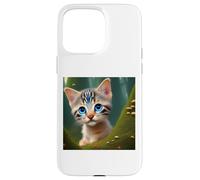 Kitty Cat Kitten Blue Eyes Fairy Tail in Green Wonderland Case for iPhone 15 Pro Max