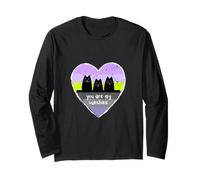 Kitty Cat Lovers with a Heart For Women Long Sleeve T-Shirt