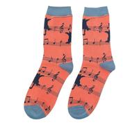 Kitty Cat on Music Stave Orange Womens Socks