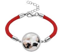 Kitty Cat Stripes Relax Sleep Animal Lucky Red String Bracelet Rope Bracelet Handmade