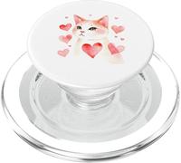 Kitty Cat Valentine Hearts PopSockets PopGrip for MagSafe