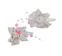 Kitty Charm Snap Hair Clip with ribbon and beads baby snap Sleepy Clips Snap Clips Hair Clips