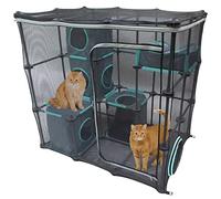 Kitty City Claw Indoor and Outdoor Mega Kit Cat Furniture, Cat Sleeper, Outdoor Kennel, Corrugate Cat Scratcher, Black