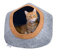 Kitty City Felt Round Bed, Warm and Cozy cat Bed, Gray