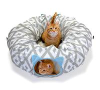 Kitty City Large Cat Tunnel Bed, Cat Bed, Pop Up Bed, Cat Toys, White