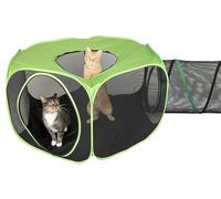 Kitty City Outdoor Catio Mega Kit for Cats, Replacement Parts, and 10' Tunnels,Black