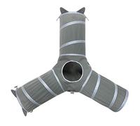 Kitty City Pop Open 3-Way Tunnel, Collapsible Cat Play Toy - Tube Fun for Cat and Kittens,Gray
