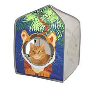 Kitty City Pop-up Safari Hut Play House, Cat Cube, Play Kennel, Cat Bed, Jungle Cat House