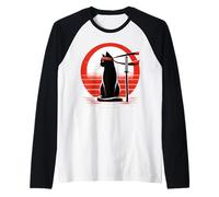 Kitty Combat Master Jiu Jitsu Ninja and Martial Artist Raglan Baseball Tee