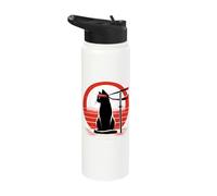 Kitty Combat Master Jiu Jitsu Ninja and Martial Artist Stainless Steel Insulated Water Bottle