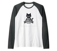 Kitty Commit President Cute Cat Lover Raglan Baseball Tee, Men, Dark Heather/White, S