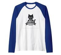 Kitty Commit President Cute Cat Lover Raglan Baseball Tee, Men, Royal Blue/White, S