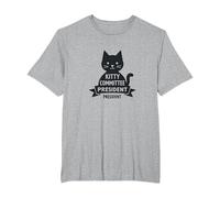 Kitty Commit President Cute Cat Lover T-Shirt, Men's Big and Tall, Heather Grey, 3X Tall