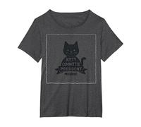 Kitty Commit President Cute Cat Lover T-Shirt, Women's Plus, Dark Heather Grey, 6X
