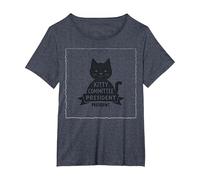 Kitty Commit President Cute Cat Lover T-Shirt, Women's Plus, Heather Blue, 5X