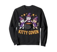 Kitty Coven Adorable Witch Cats, Magical Cauldron Halloween Sweatshirt