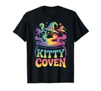 Kitty Coven Adorable Witch Cats, Magical Cauldron Halloween T-Shirt