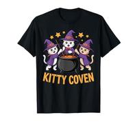 Kitty Coven Adorable Witch Cats, Magical Cauldron Halloween T-Shirt