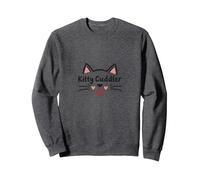 Kitty Cuddler: Adorable Feline Design for Cat Lovers Sweatshirt, Adult Unisex, Dark Heather Grey, XXL