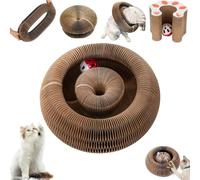 Kitty Curls Cat Toy,Magic Organ Cat Toy,Cat Scratcher for Grinding Claw Cardboard Cat Toys,Interactive Scratch Pad with Toy Ball-0142