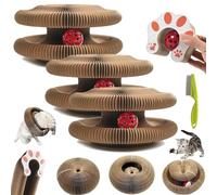 Kitty Curlz Cat Toy, Kitty Kurlz Cat Toy, 2025 New Kitty Kurls Cat Toy, Magic Organ Cat Scratch Board, Foldable Accordion Cat Toy, Interactive Scratch Pad Cat Toy for Indoor Cats, With Ball (3PCS)