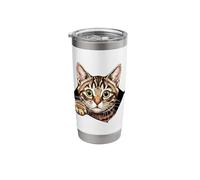 Kitty Face Torn the Fabric Cat Peeking from Rip Kitten Lover Stainless Steel Insulated Tumbler